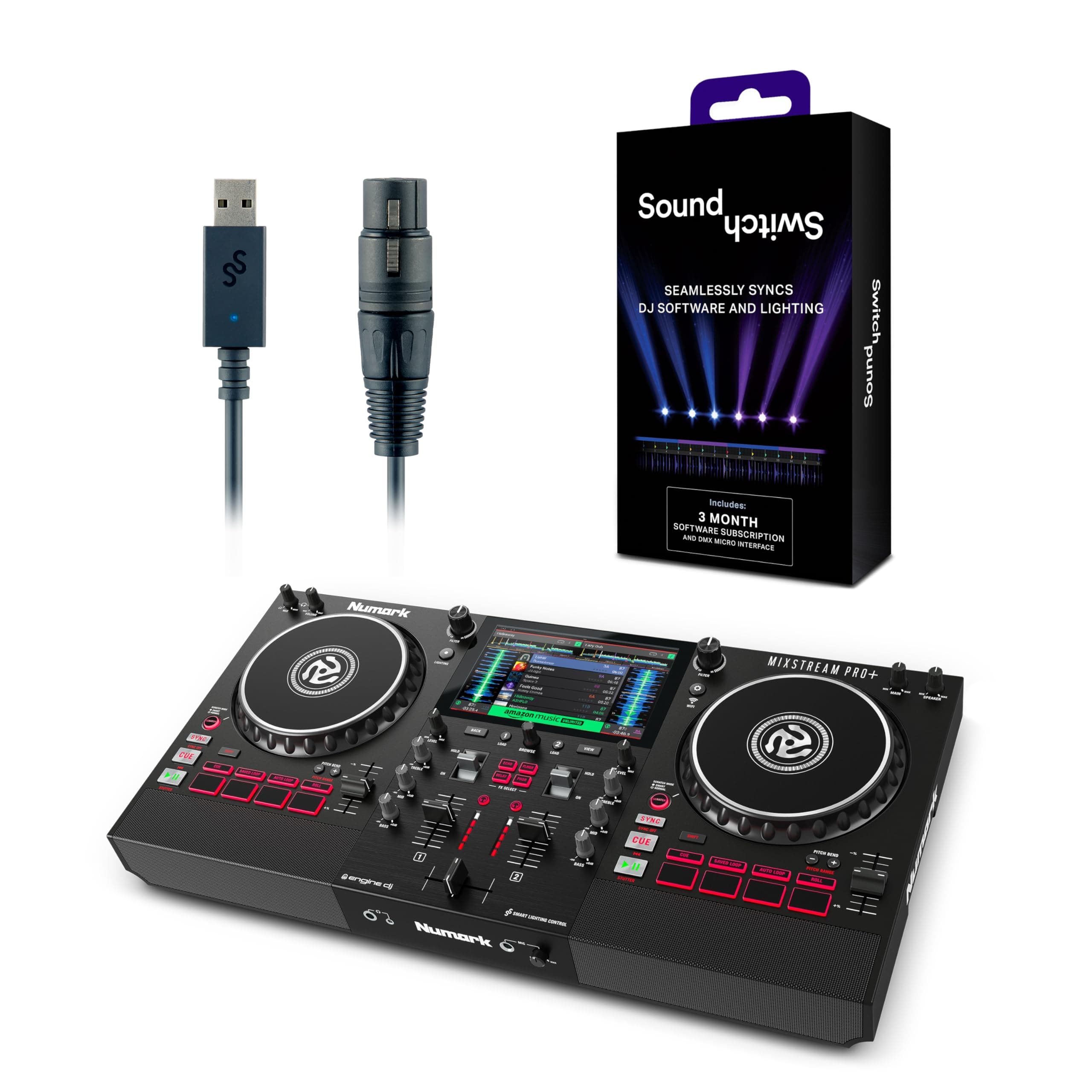 Numark Mixstream Pro+ DJ Controller y interfaz DMX para música en vivo