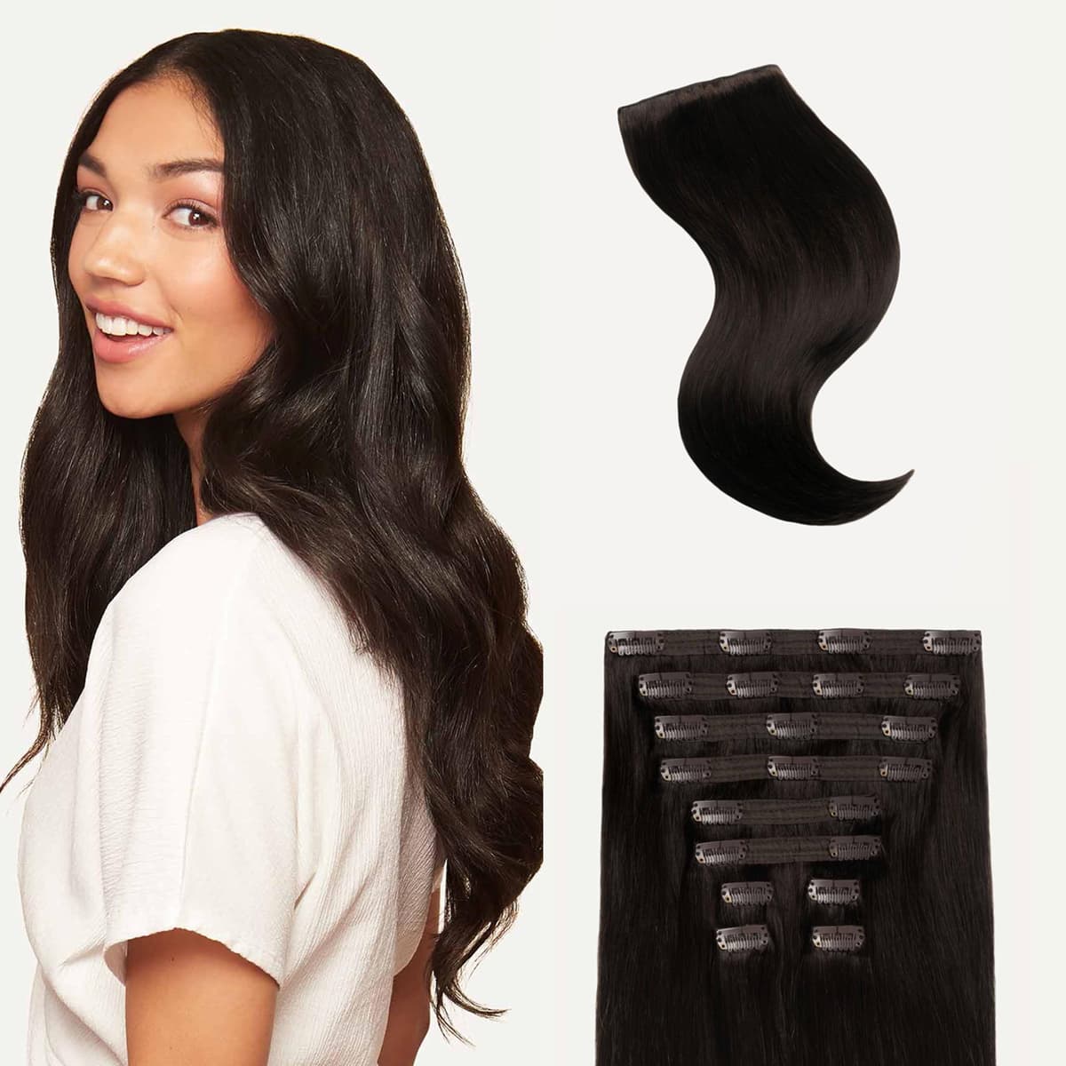 Luxy Hair 24" Mocha Brown Clip-In 100% Remy 240g - 10 piezas 24-240g-Color1c