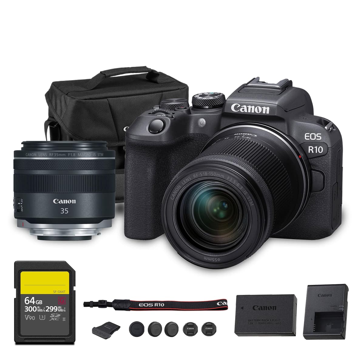 Canon EOS R10 Mirrorless Camera Kit con RF-S 18-150mm + RF 35mm f/1.8 + 64GB + Bolsa 5331C016_EDIPL_9