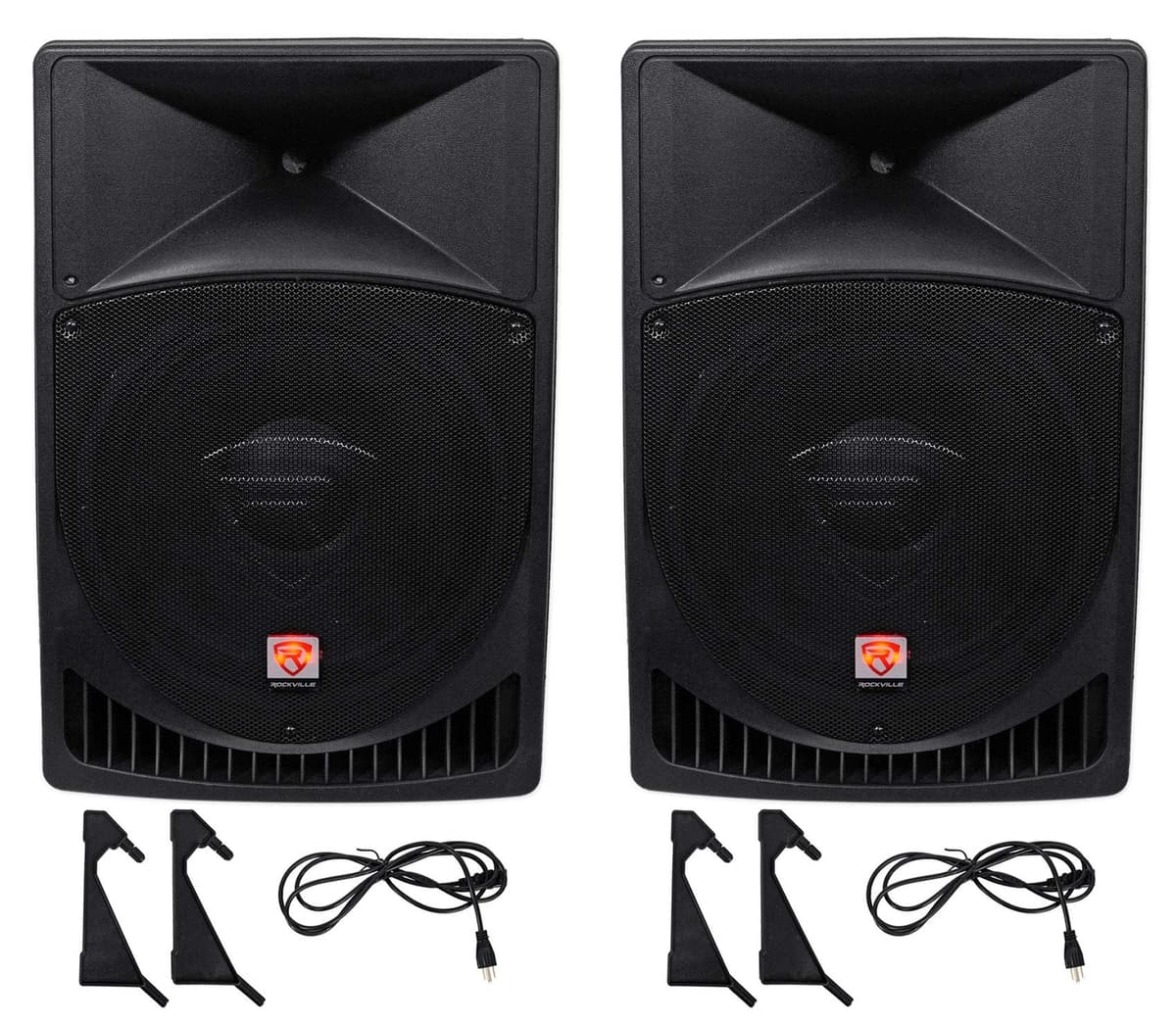 Rockville RPG15 - Par de parlantes activos 15" 1000W peak para DJ/PA (2) RPG15