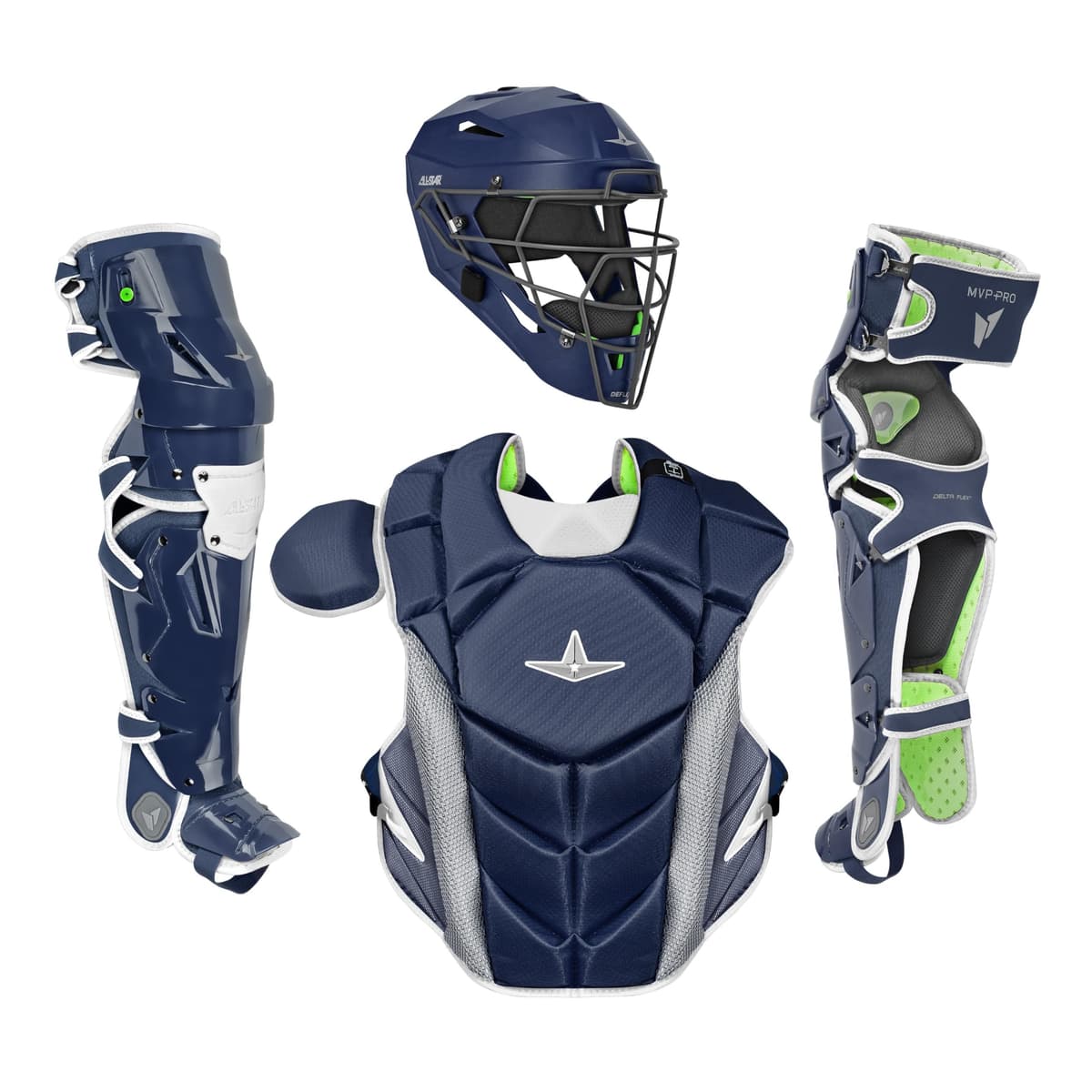 All-Star MVP-PRO Series Catcher's Kit, NA/WH, Medium CKCC-5-LT-MED-NA_WH