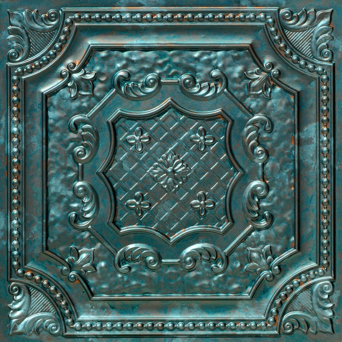 From Plain to Beautiful in Hours DCT04 Elizabethan Shield PVC 2' x 2' (Patina, 50 piezas) DCT04pa-24x24-50