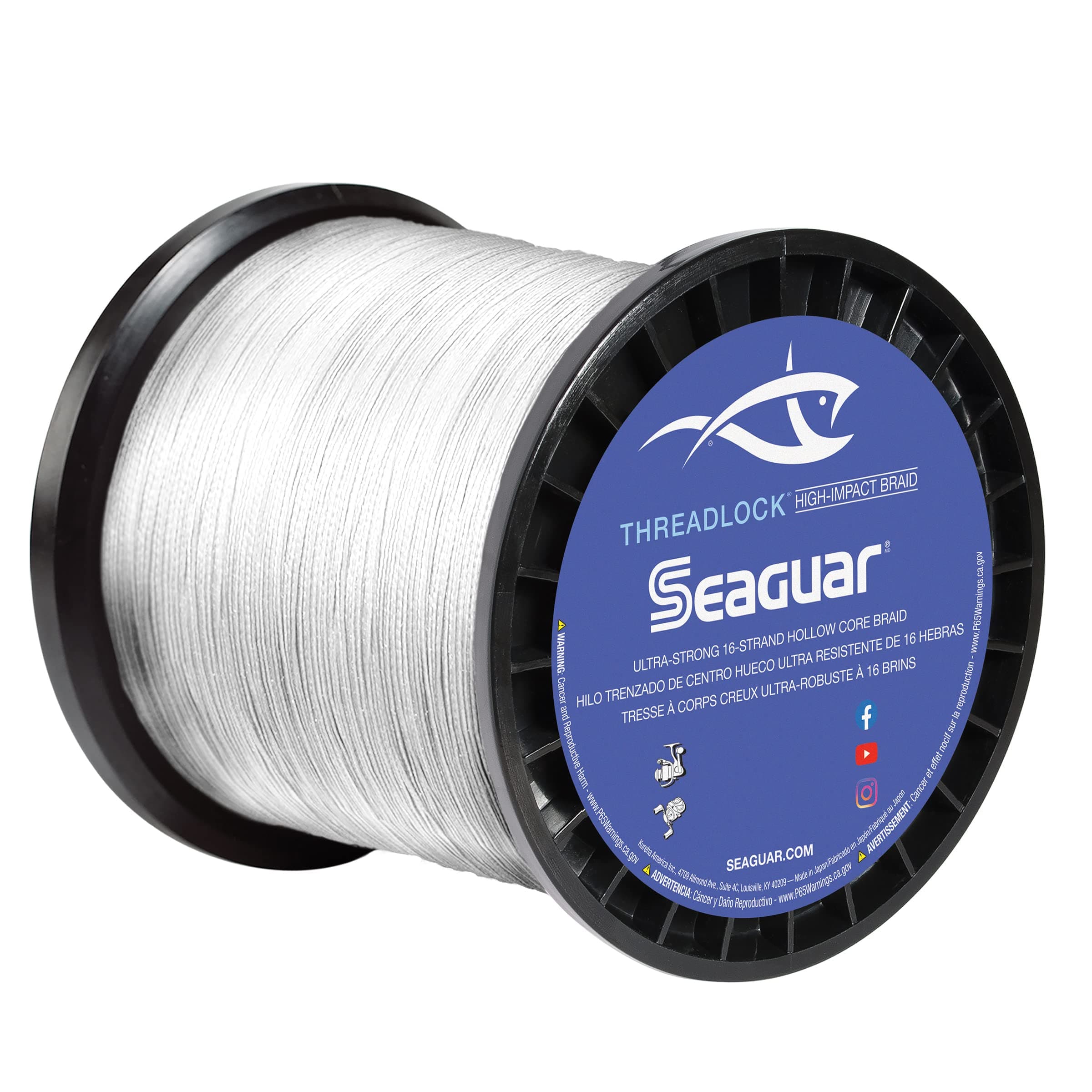 Seaguar Threadlock Braid baja visibilidad blanca, 16 hilos, 60 lb, 2500 yd 60S16W2500