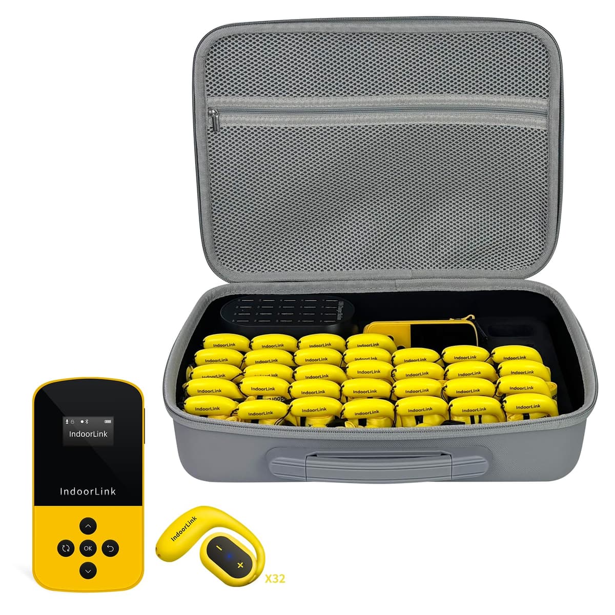 IndoorLink Sistema de audioguía, 1 transmisor E211 + 32 receptores E106 E211+E106