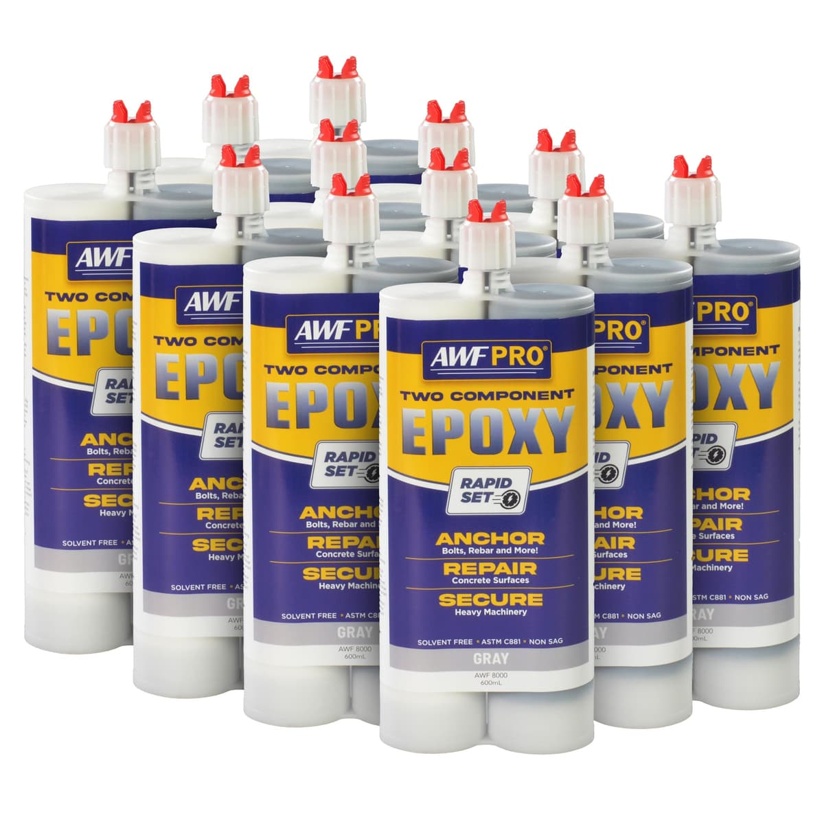 AWF PRO Epoxy Adhesive Rapid Set 20.2 oz, Pack of 12 AWF 8000-CS