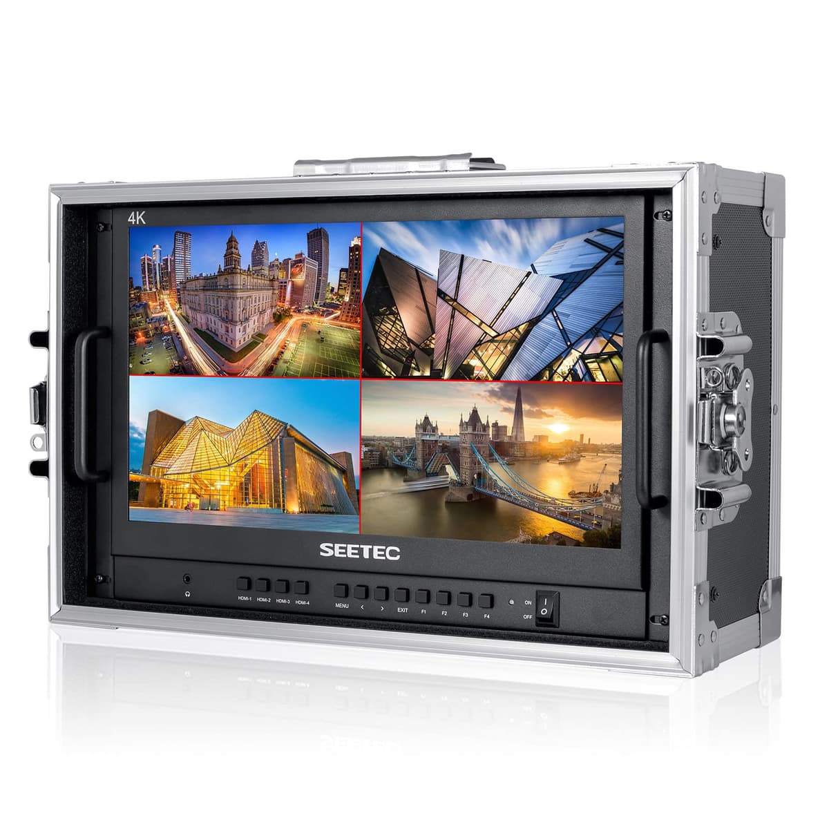 SEETEC ATEM156-CO Monitor Director de 15.6" para Transmisión - 4 entradas/salidas HDMI 4K, pantalla IPS Full HD y funciones profesionales de monitoreo ATEM156-CO-OF-US