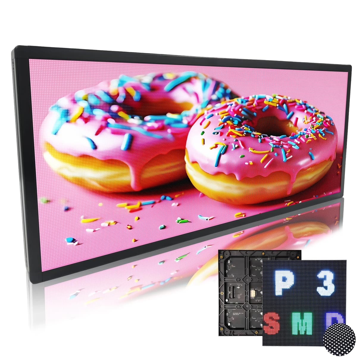 Lumosylix P3 LED Scrolling Programmable Sign 40"x18" - Display 320x128px, 3mm pitch, WiFi & USB, IP65 LMY-052-3