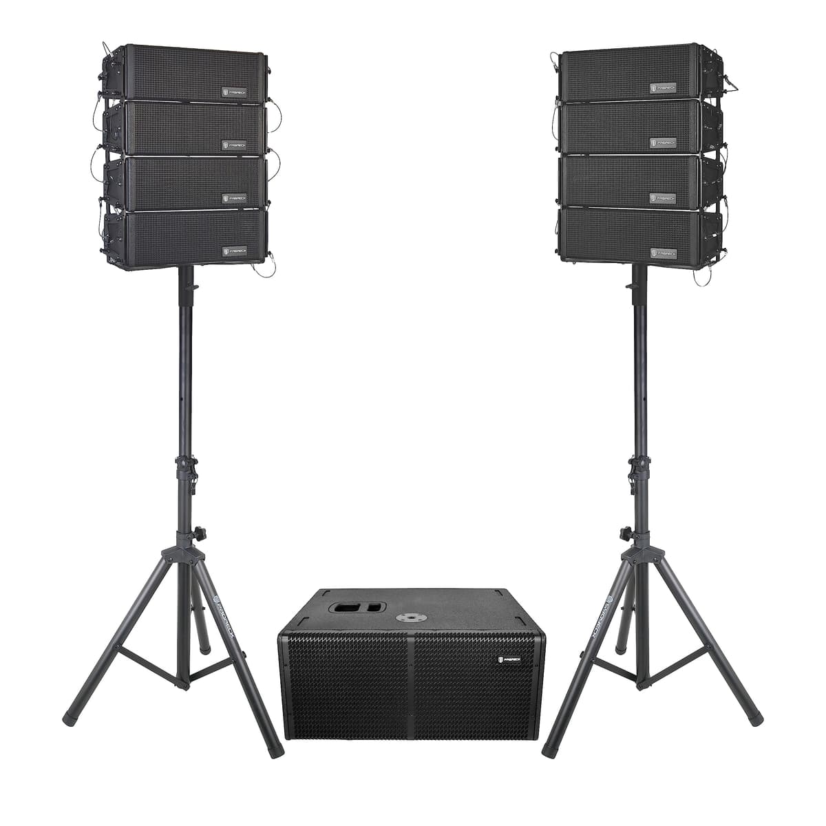 PRORECK Concert Set PA 6000W con doble subwoofer 12" y array de línea 4" para conciertos