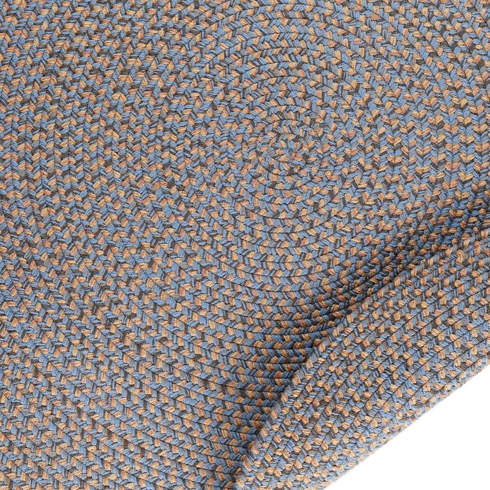 Super Area Rugs Sanibel Alfombra trenzada tweed interior/exterior - Denim Blue - 7' Round RHO-SN96R084X084