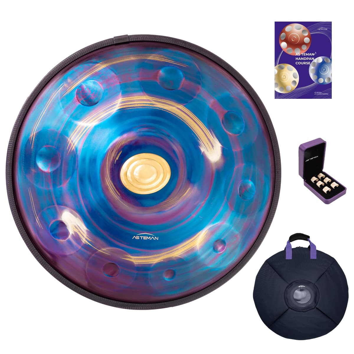 ASTEMAN Handpan D Minor 432Hz - 22" con 10 notas (Meteor) Meteor432