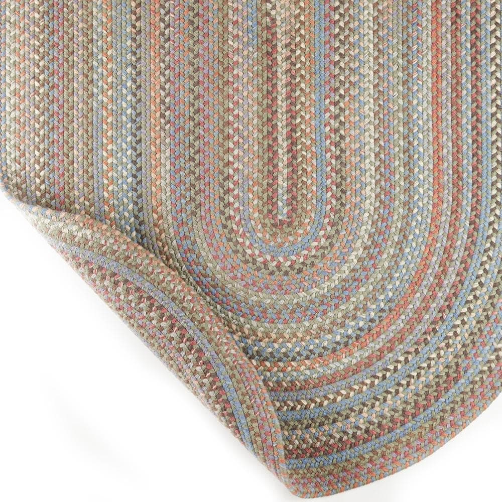 Super Area Rugs Cherry Hill Alfombra Trenzada de Lana - Seaweed Multi - 6' x 9' Oval RHO-CH67R072X108