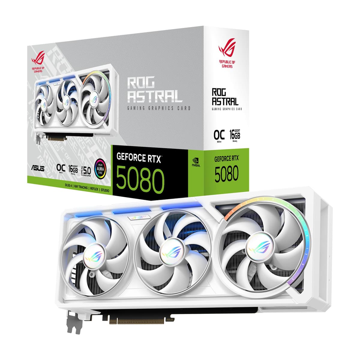 ASUS ROG Astral GeForce RTX 5080 16GB GDDR7 White OC Edition 90YV0LV4-M0NA00