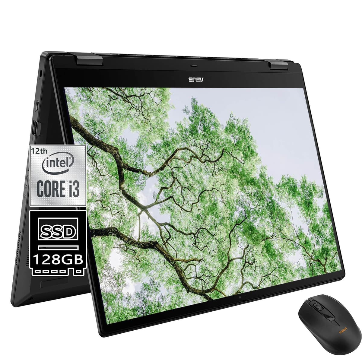 ASUS Chromebook pantalla táctil 2 en 1 tablet - Pantalla FHD+ de 16 pulgadas - Intel Core i3-1215U - 8GB RAM - 128GB SSD - Teclado retroiluminado - Cámara FHD - Estudiantes escolares - Google Chrome ASUS Chromebook 16