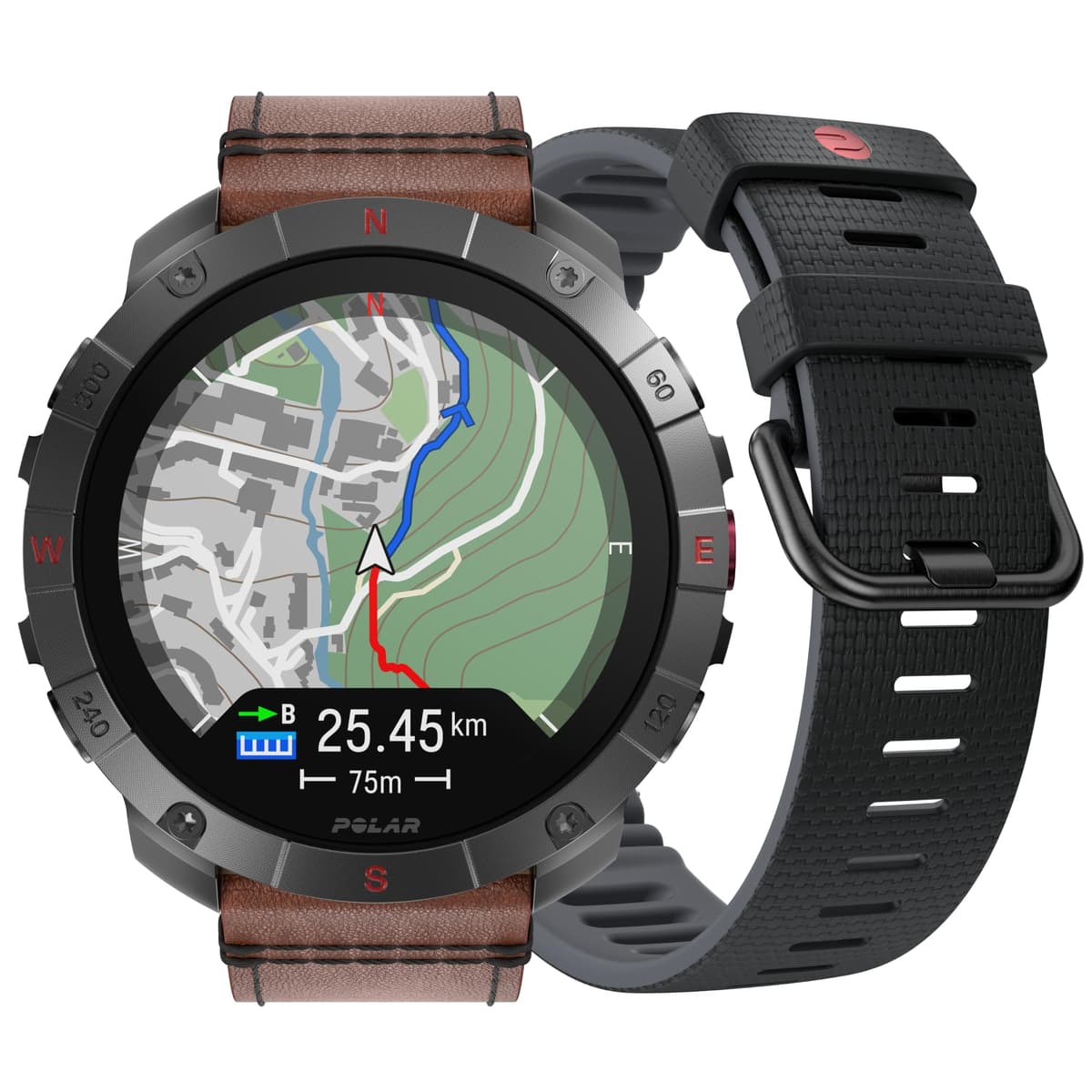 POLAR Grit X2 Pro Titan GPS Smartwatch de aventura con titanio y correa extra de cuero 900110288