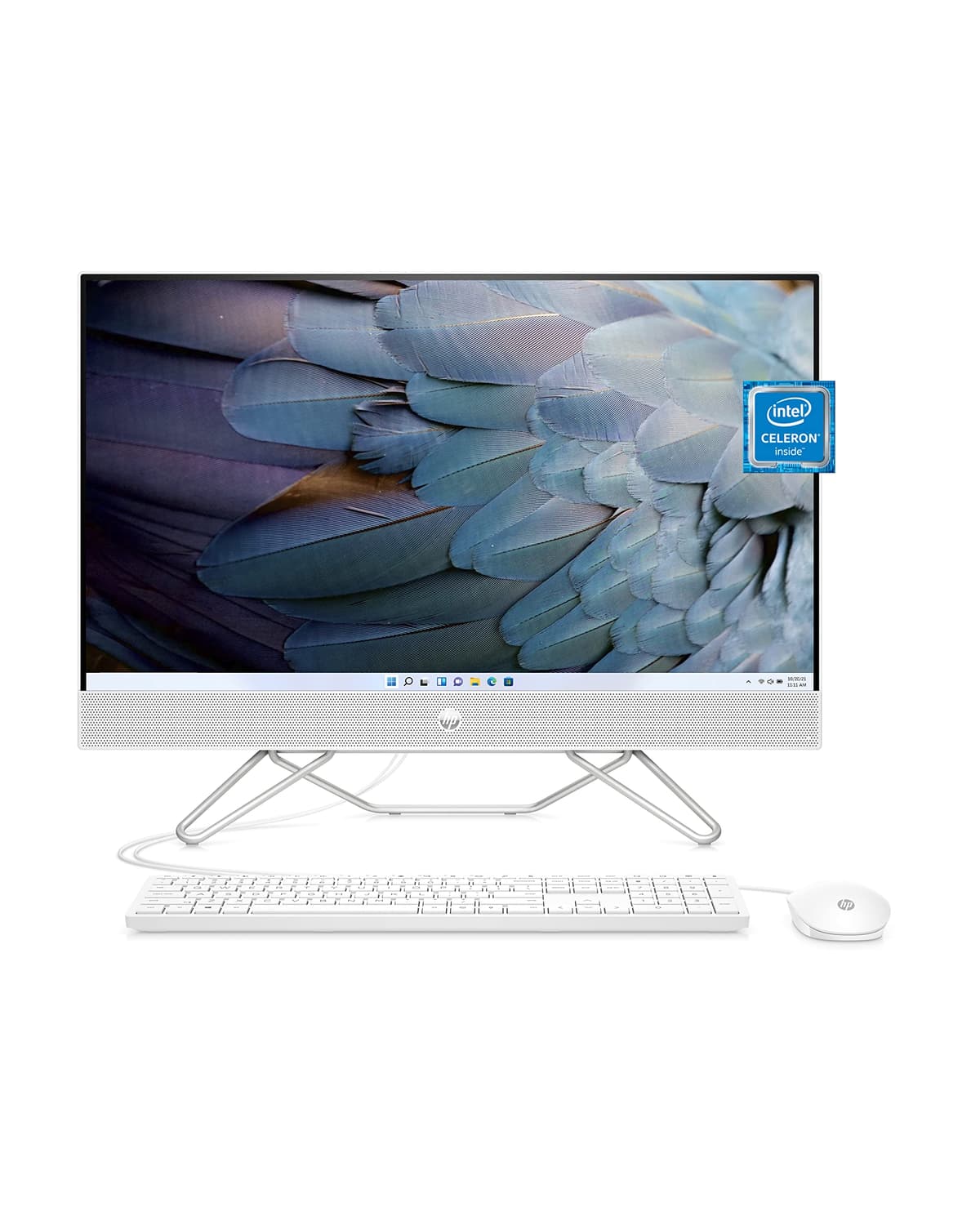 HP All-in-One de 23.8”, Procesador Intel Celeron J4025, 4 GB RAM, 256 GB SSD, Pantalla táctil Full HD Micro-Edge, Windows 11 Home, Cámara 720p con privacidad, Wi-Fi y Bluetooth (24-cb0110, 2022) 9ED59AA#ABA