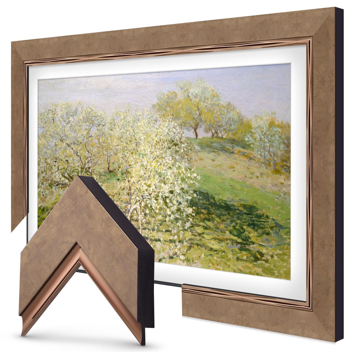 Marco para TV Deco Premiere de bronce contemporáneo de 65" - Compatible SOLO con Samsung The Frame y Pro TVs (Compatible con 2021-2025, LS03A, LS03B, LS03C, LS03D, LS03FA, LS03FW) FRM-SF-D4015-65
