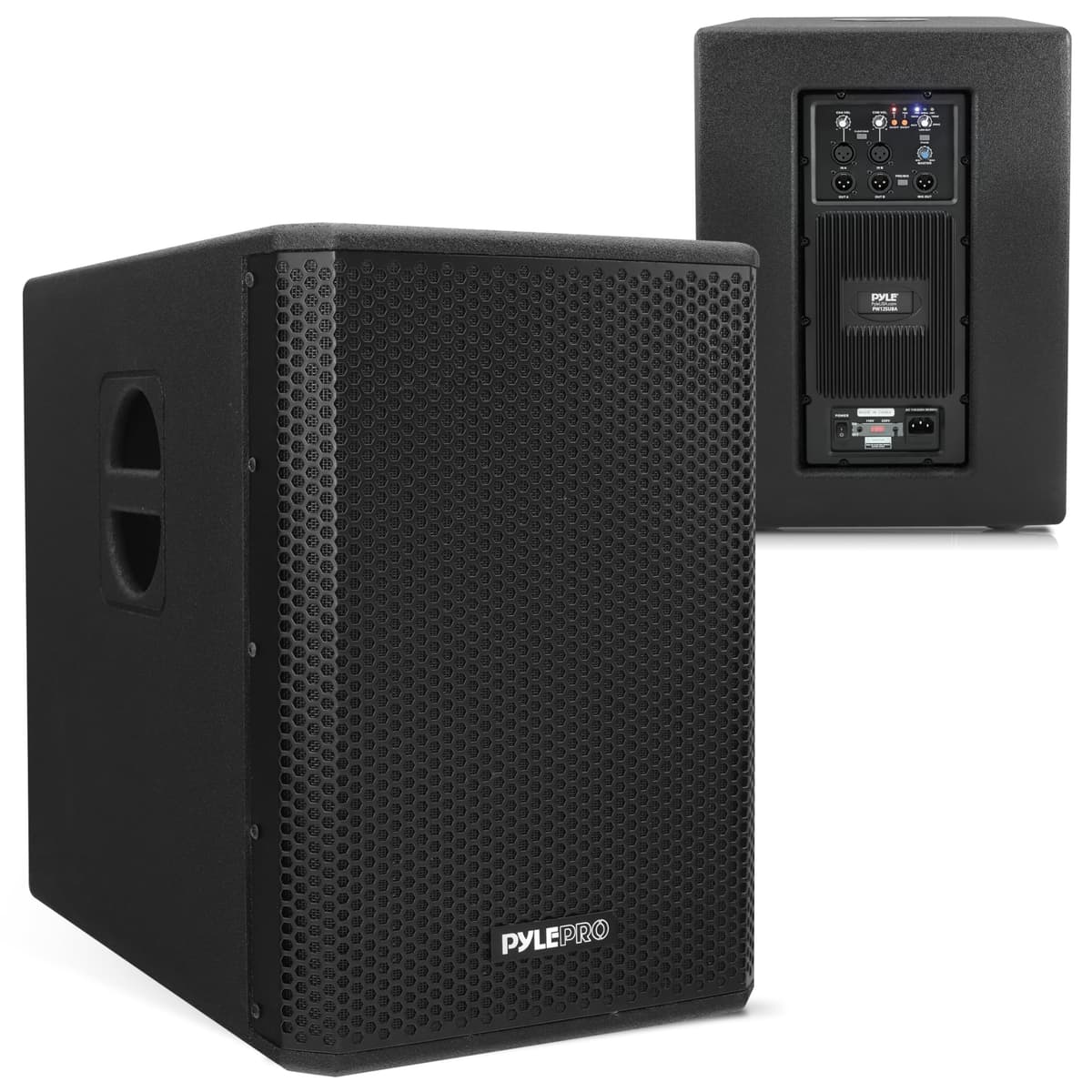 Pyle PW12SUBA Subwoofer Activo 12" - 1600W Pico, DSP, Pole Mount, MDF