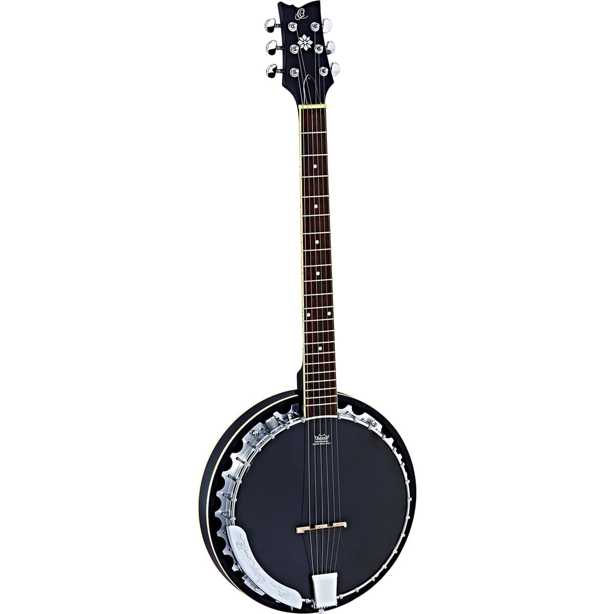 Ortega Raven 6-String Acoustic-Electric Banjo con funda (OBJE350/6-SBK)
