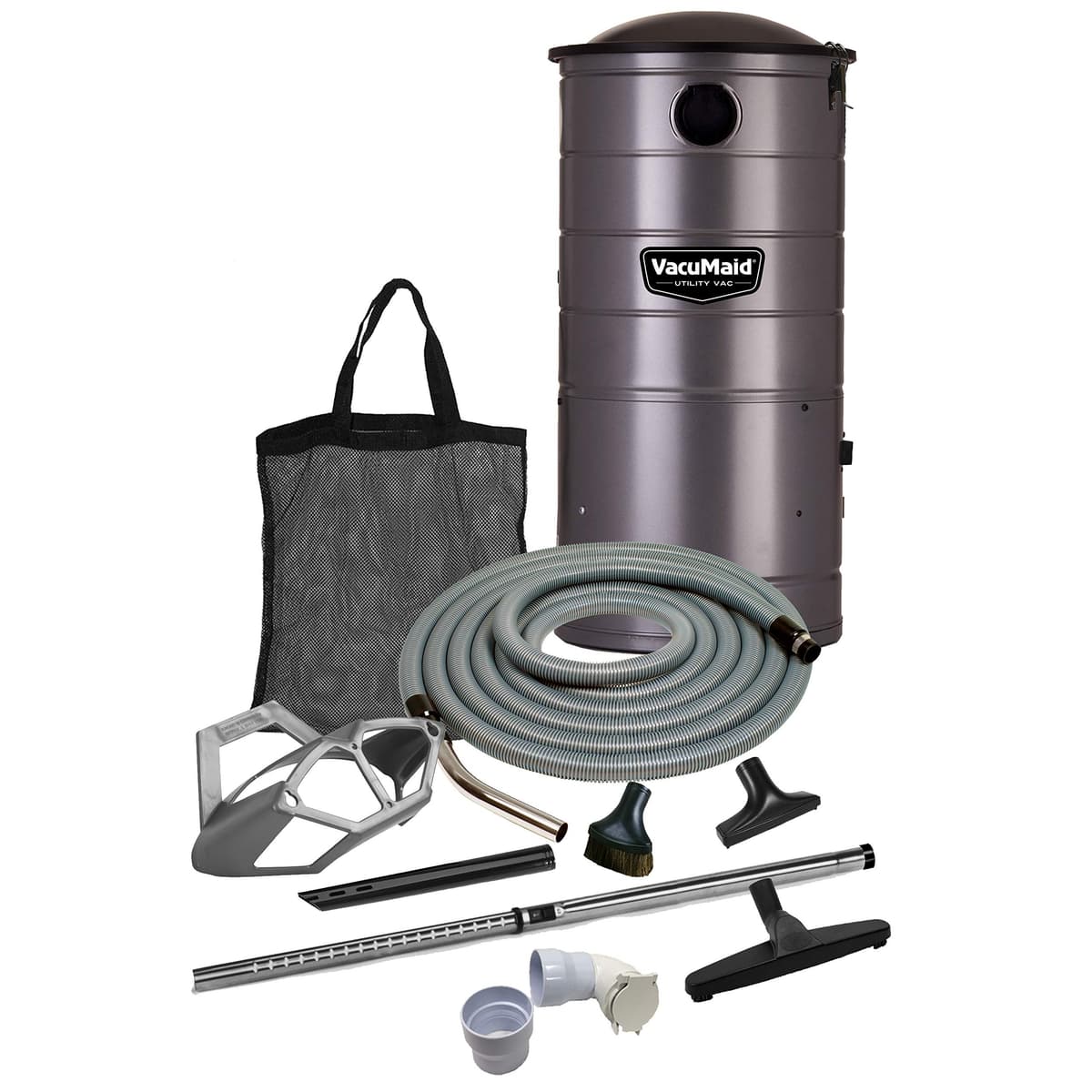 VacuMaid UV150GKP Wall Mounted Utility Vacuum con Kit de Garaje 50ft Pro y 1 Inlet