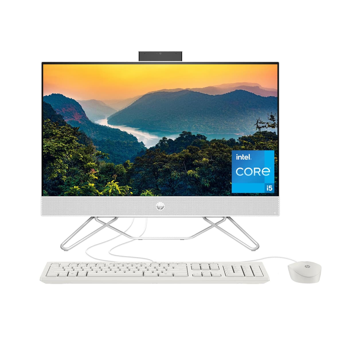 HP All-in-One de 24 pulgadas, PC de escritorio, pantalla FHD, Intel Core i5-1235U, 8 GB SDRAM, 256 GB SSD, Intel UHD Graphics, Windows 11 Home, 24-cb1210 (2024) 9Y072AA#ABA