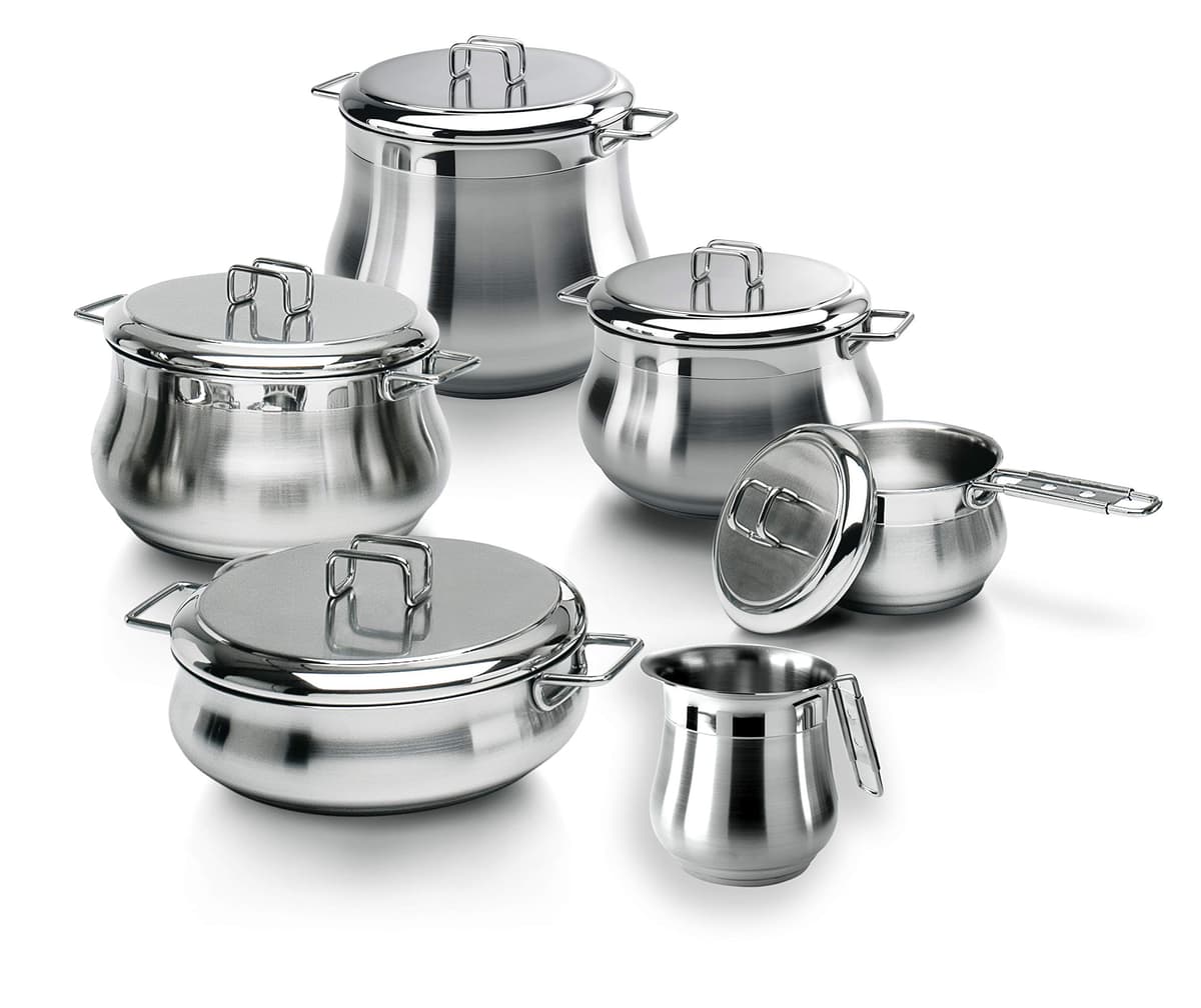 Barazzoni juego de cocina 11 piezas acero inoxidable 18/10 triple base (fabricado en Italia) 001811