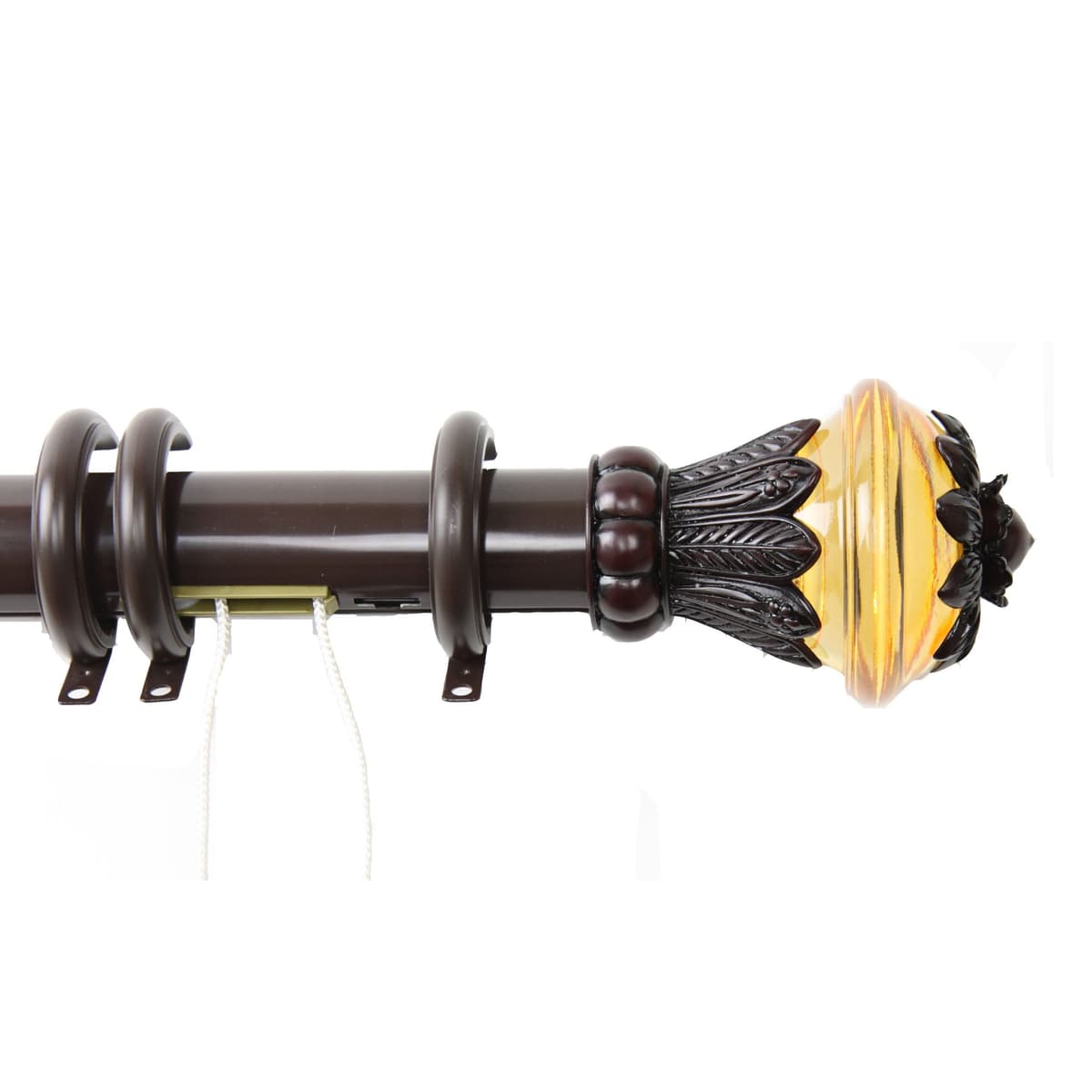 Rod Desyne Paradise Juego de riel traversa decorativa con anillos, 84-156 in, Cocoa DTR-52-847