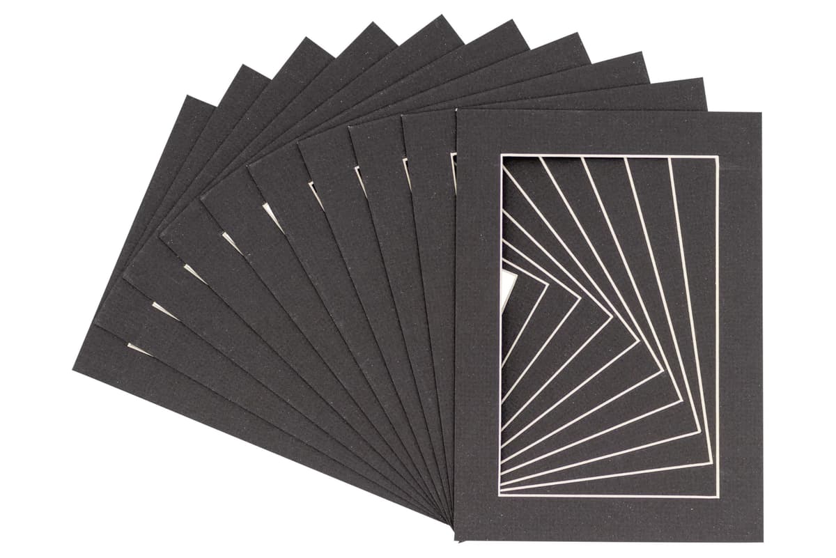 Poster Palooza Pack de 100 paspartús precortados 8x12 para marco 12x16 - Textured Black M1731