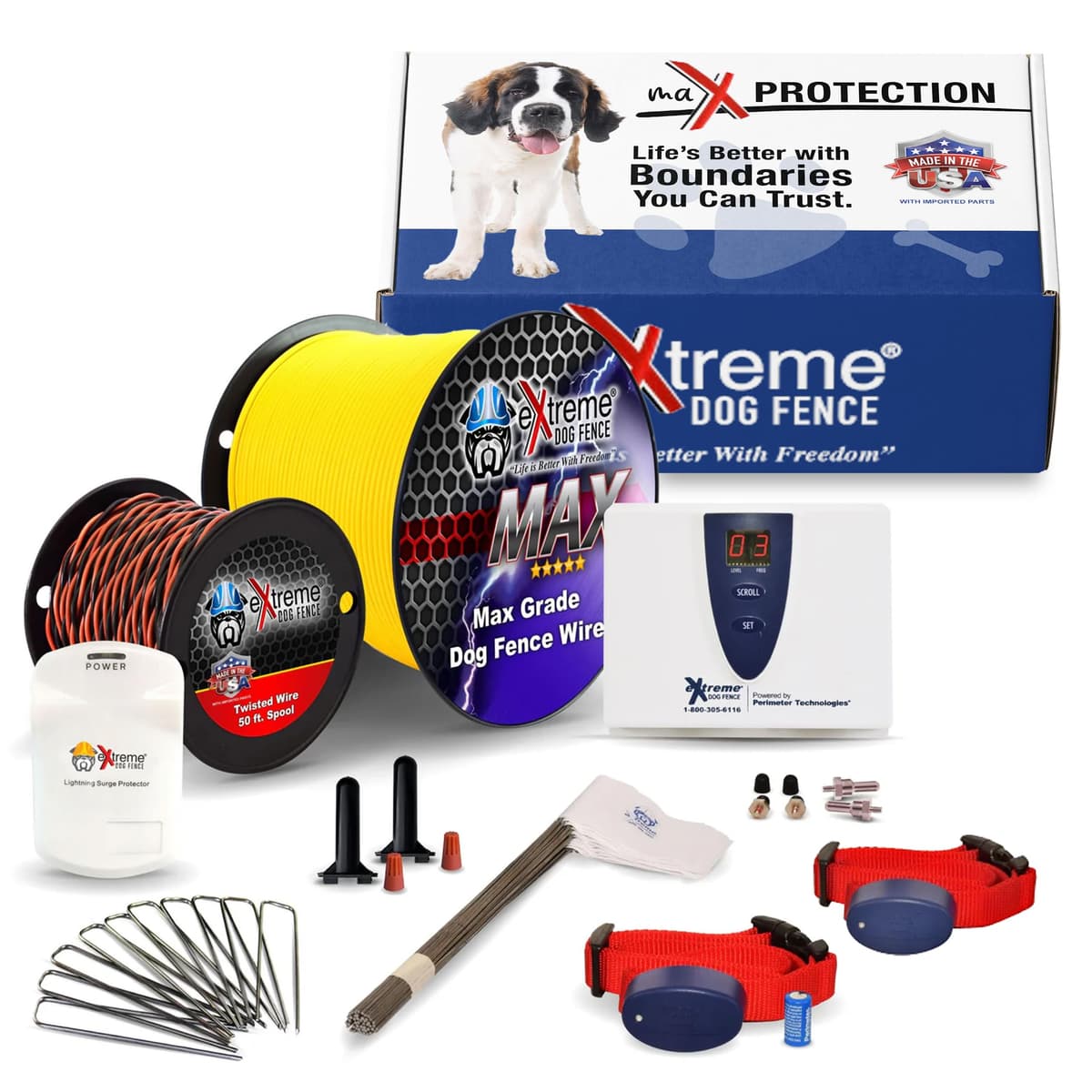 Extreme Dog Fence ProMax Grade - Kit para 2 Perros con 1000 ft de Cable ProMax1000_2