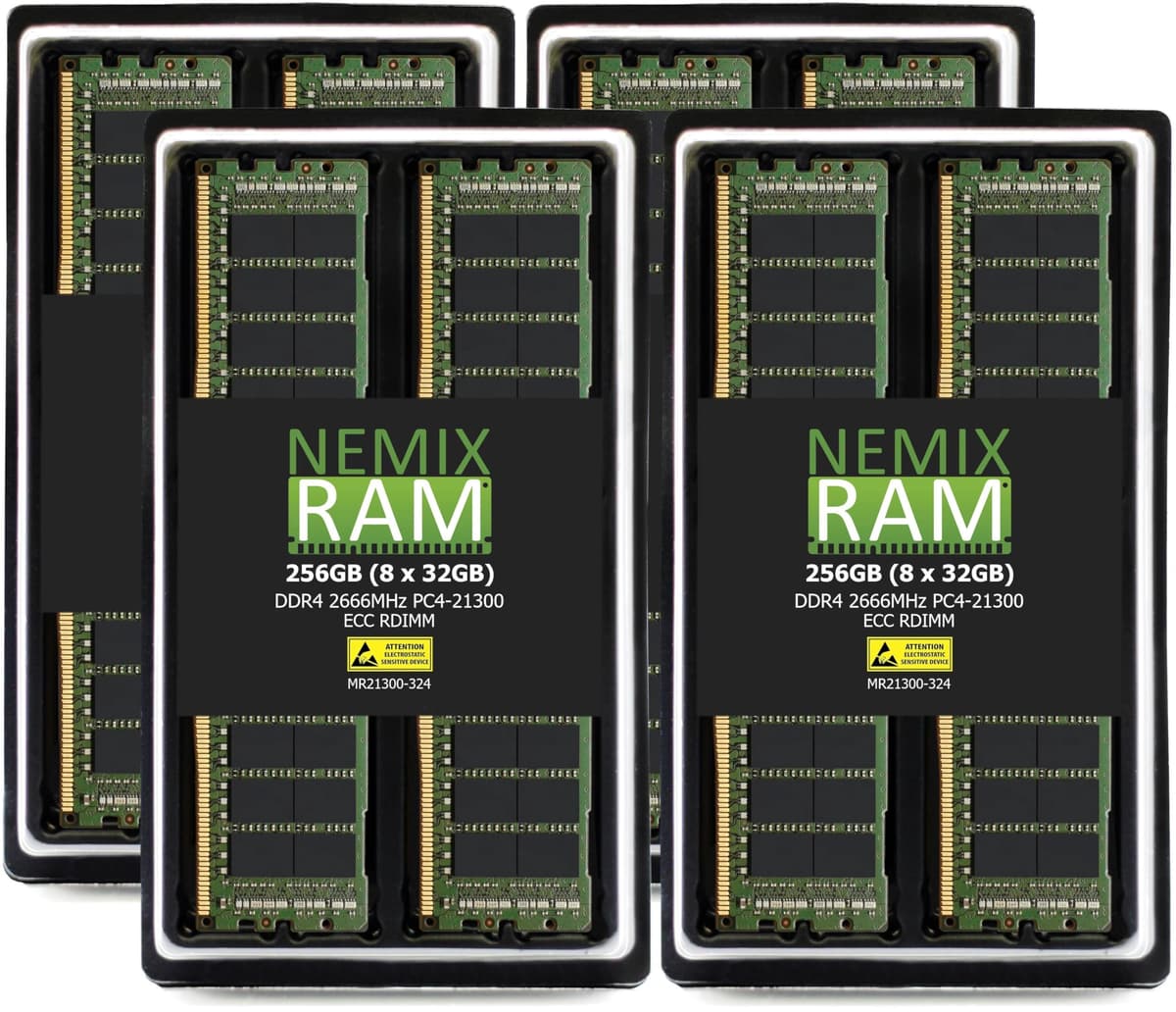 NEMIX RAM 256GB (8x32GB) DDR4 2666MHz PC4-21300 ECC RDIMM Registered