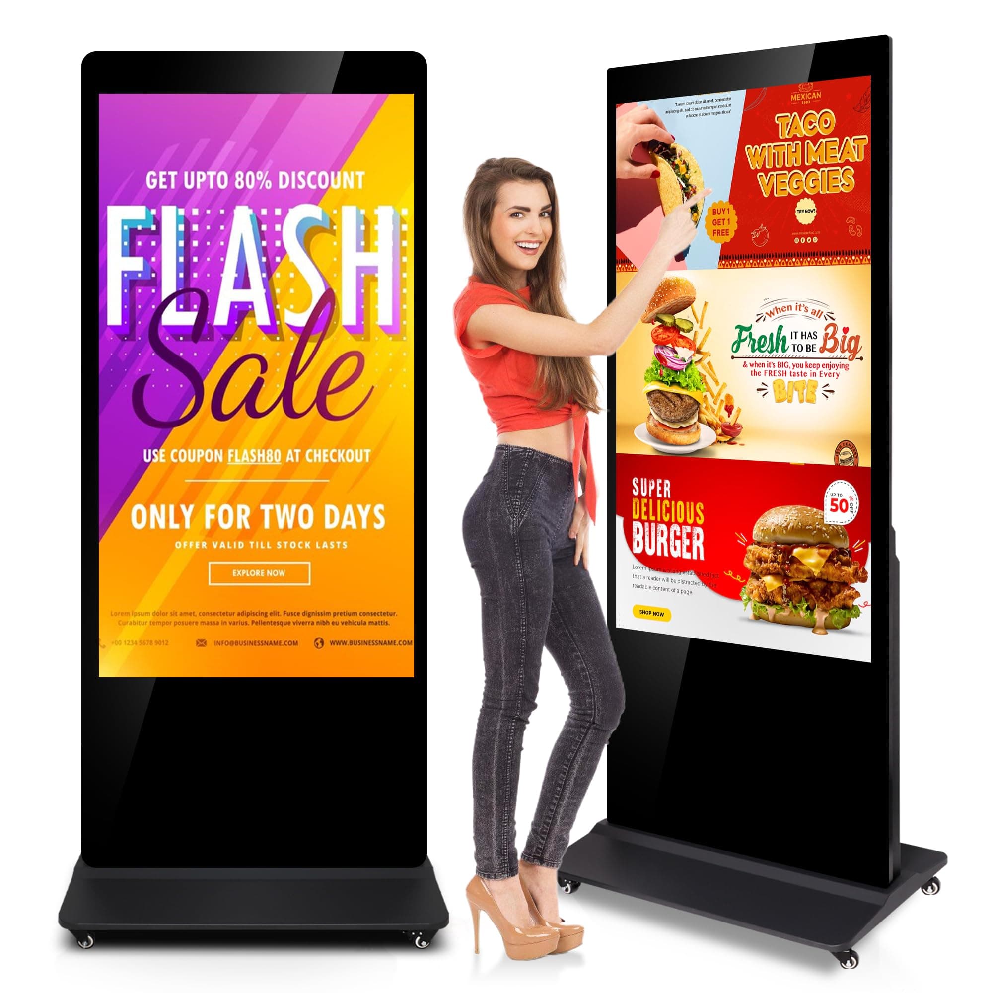 CAMINI Kiosco Digital de Pie 55" 4K Android 11 Touch Screen con HDMI/USB