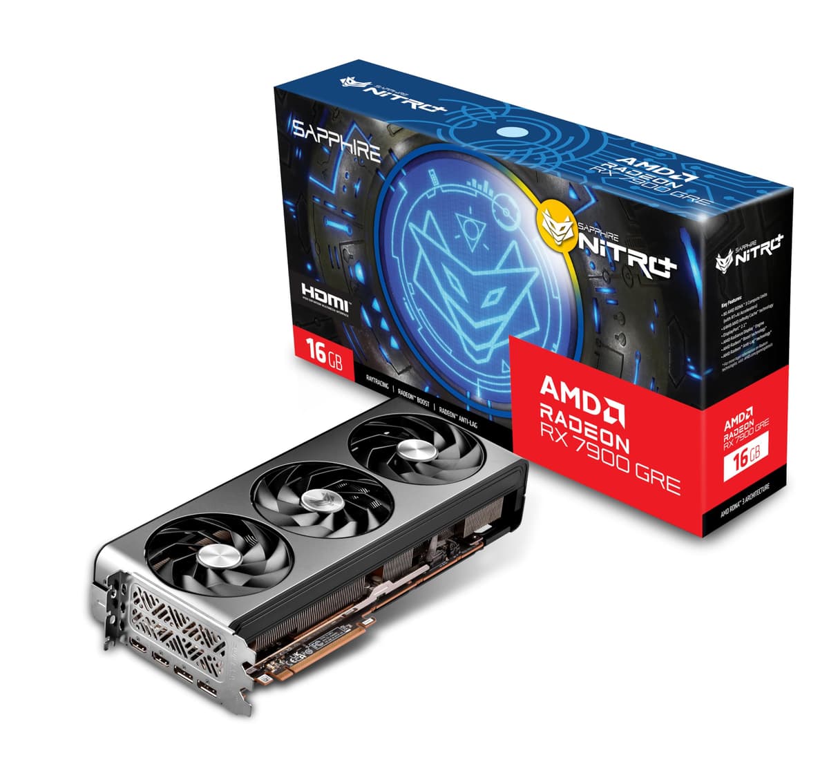 Sapphire 11325-02-20G Nitro+ Tarjeta de Video Gaming AMD Radeon RX 7900 GRE con 16GB GDDR6, AMD RDNA 3