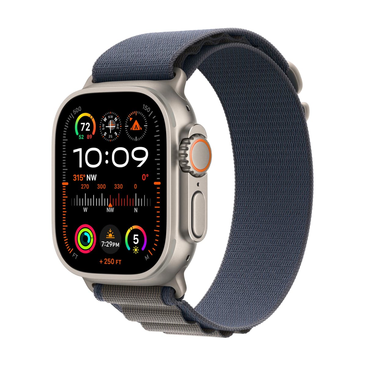Apple Watch Ultra 2 [GPS + Celular, 49 mm] - Caja de Titanio Resistente y Correa Blue Alpine Loop - Tamaño Pequeño (Reacondicionado) MRF53LL/A