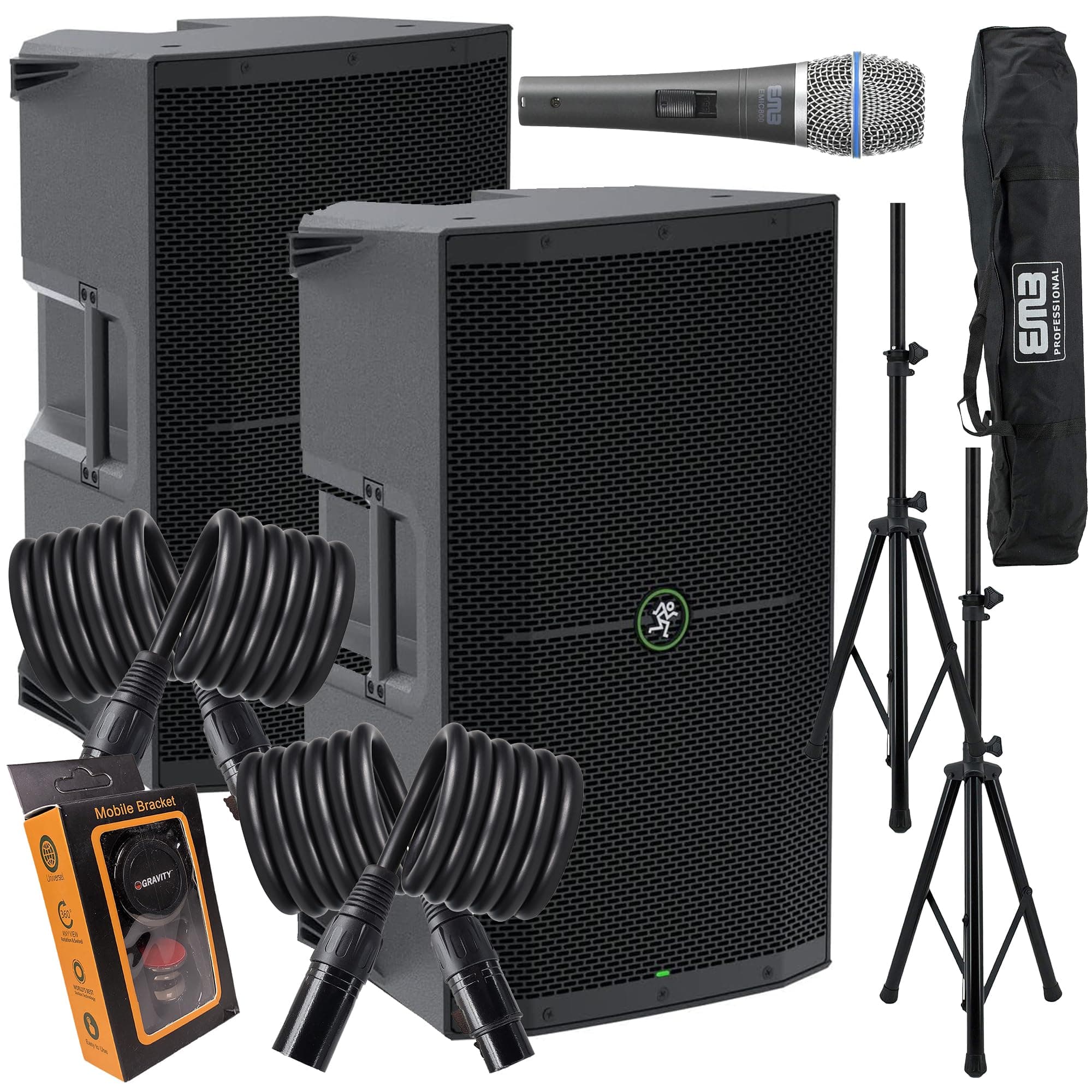 EMB (2) Mackie Thump212XT 1, 400W 12" Powered Speakers Bundle 783501155294