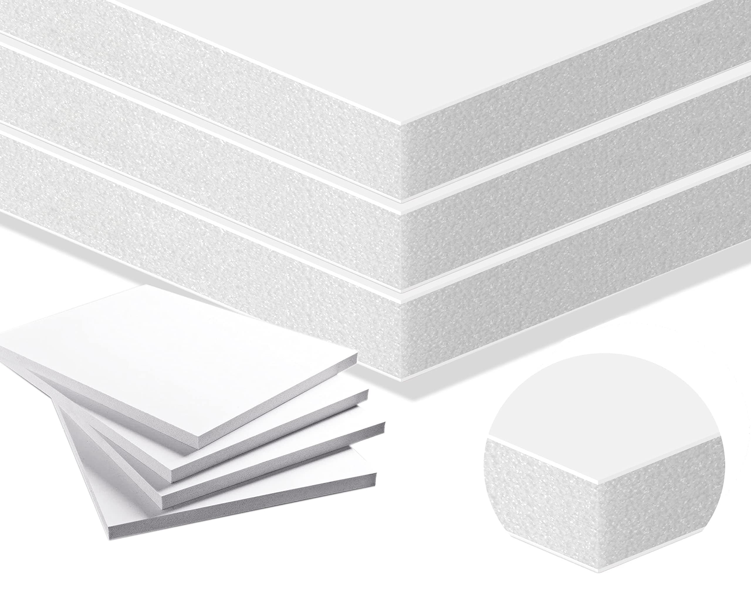 WHOLESALE ARTS AND FRAMES Foam board blanco 3/8" tamaño 14x18 y más, paquete múltiple 3/8WB