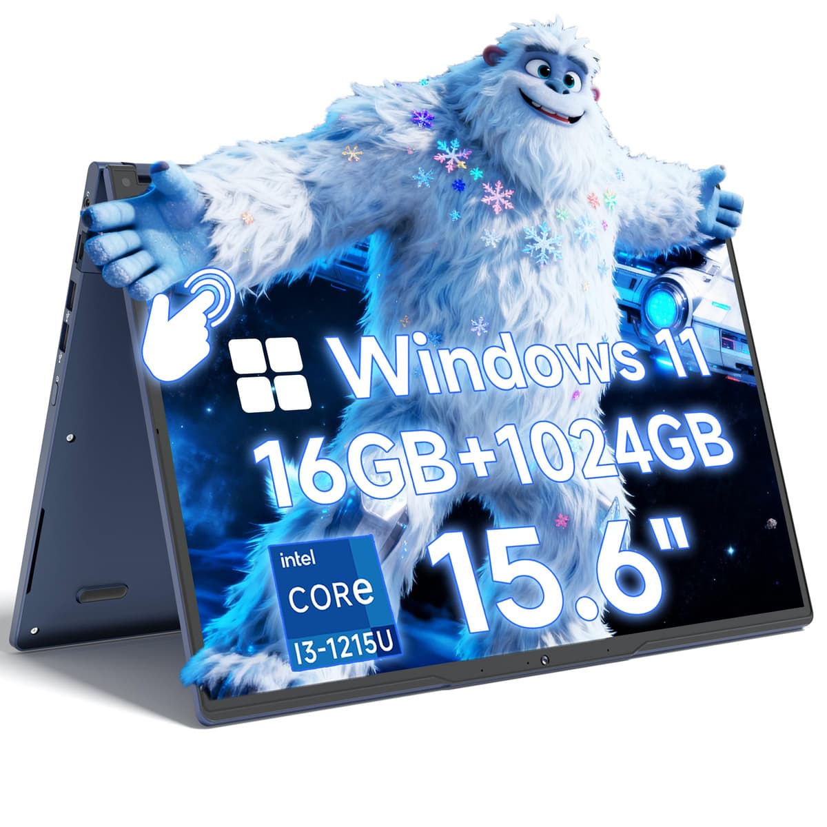 THEYETI Convertible 2 en 1 15.6" (16GB RAM, 1TB SSD) i3-1215U, Pantalla táctil FHD 360° R1