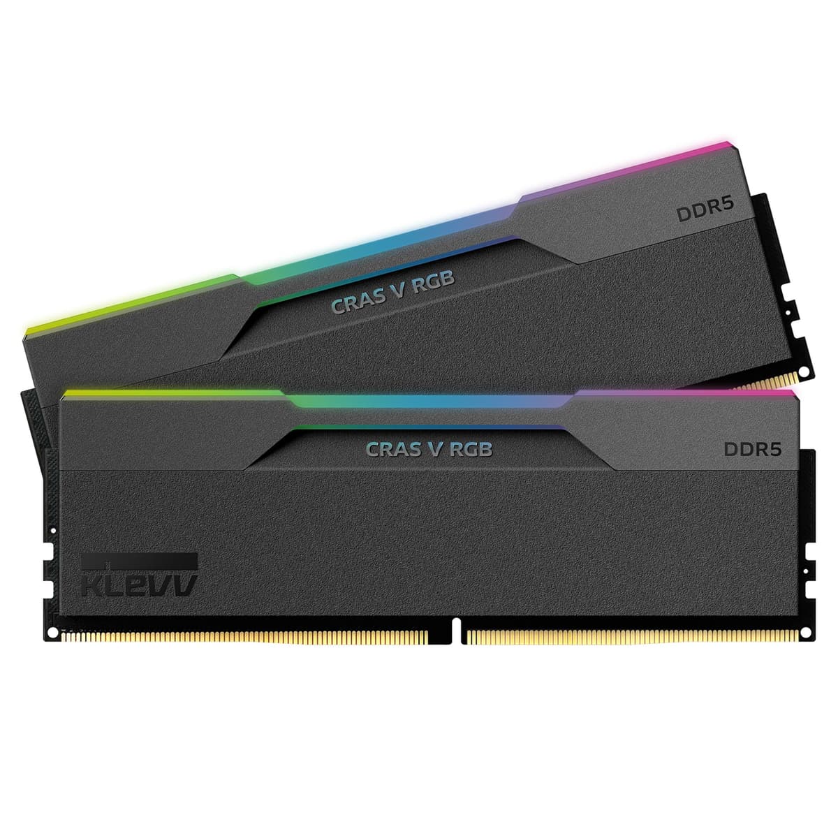 KLEVV CRAS V RGB DDR5 48GB (2x24GB) 6400MHz CL32 SK Hynix A-Die 1.35V Memoria RAM para PC Gaming XMP 3.0 / Compatible AMD EXPO - Negro (KD5KGUD80-64A320G)