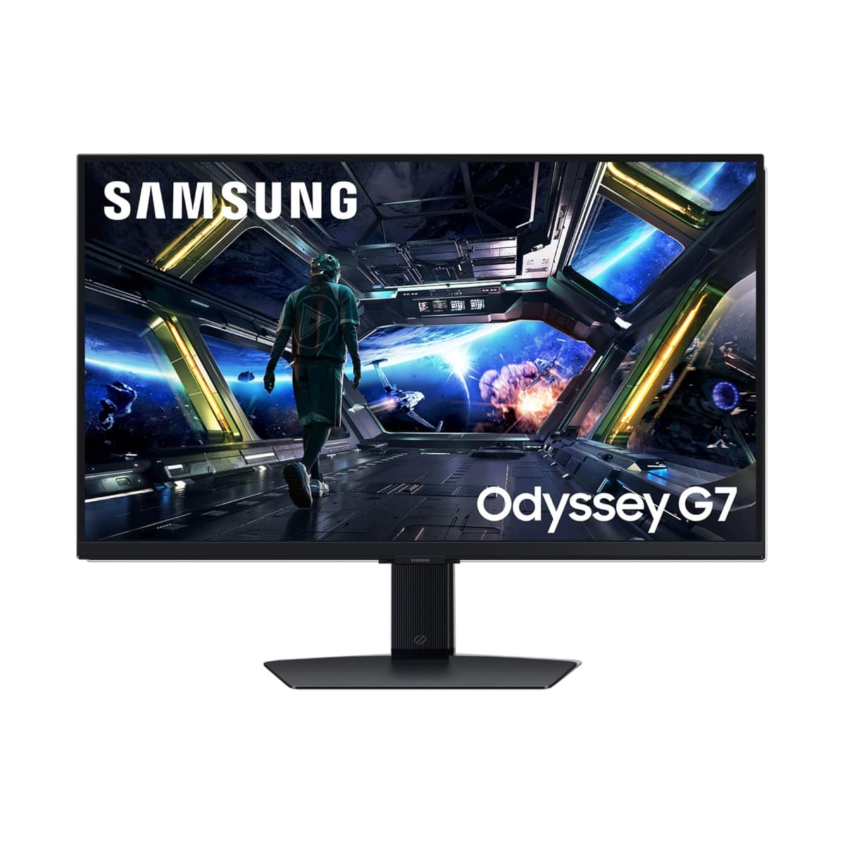 Samsung 27” Odyssey G7 (G70D) 4K UHD IPS 144Hz 1ms (GtG) Monitor Gamer Smart, Compatible con G-Sync, AMD FreeSync Premium, Colores Vivos, Base Ajustable, Black Equalizer, LS27DG702ENXZA
