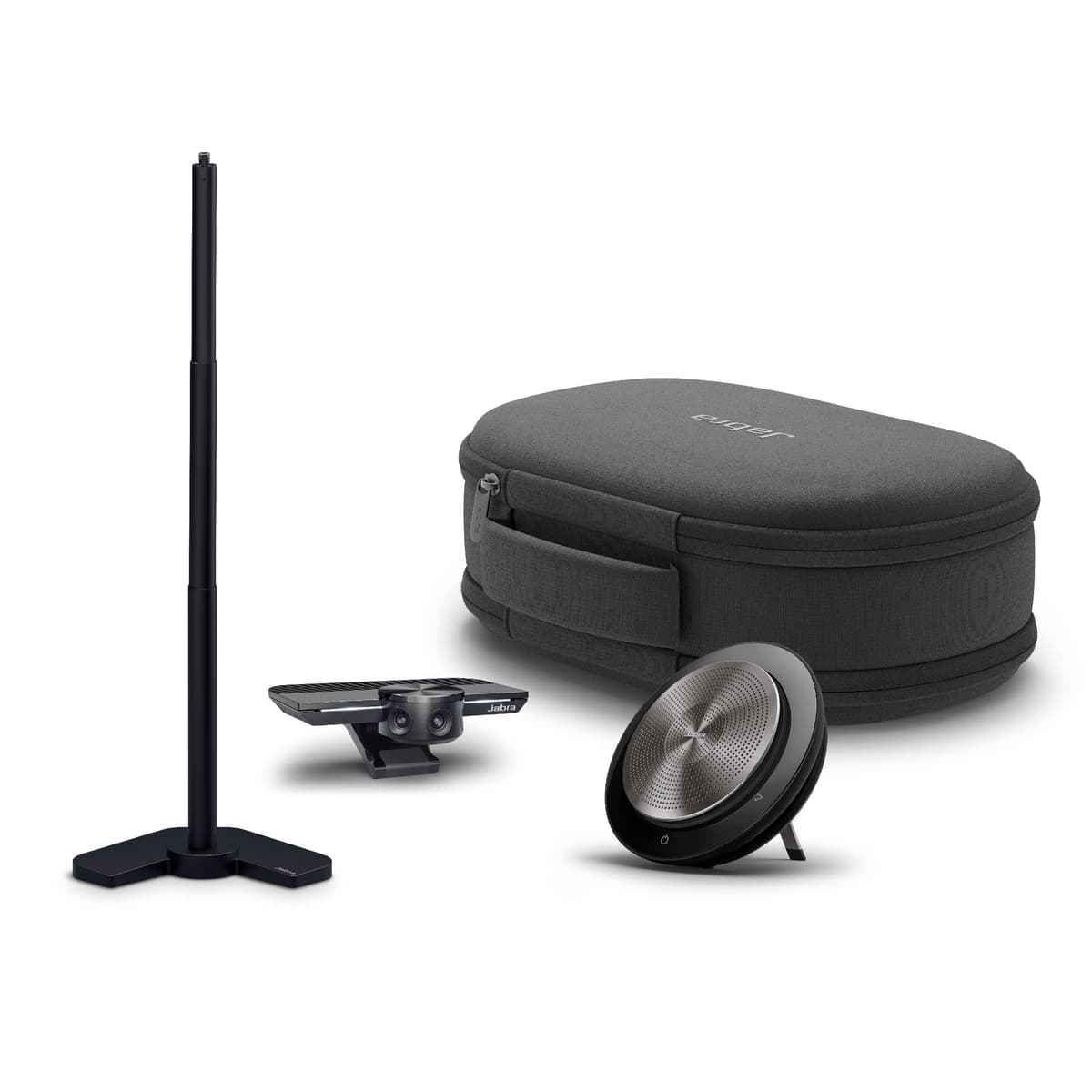 Jabra PanaCast Meet Anywhere+ Paquete de Videoconferencia, Cámara Panorámica 4K de 180°, Teléfono de Conferencia 750, Certificado UC, Cable USB, Soporte de Mesa, Estuche de Viaje 8403-229