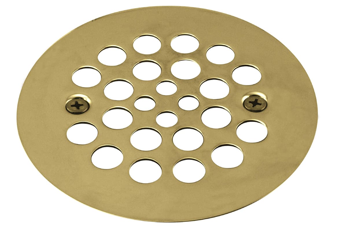 Westbrass D3193-100-03 4-1/4" OD Shower Strainer Grid Drain Cover, Polished Brass (100-Pack)