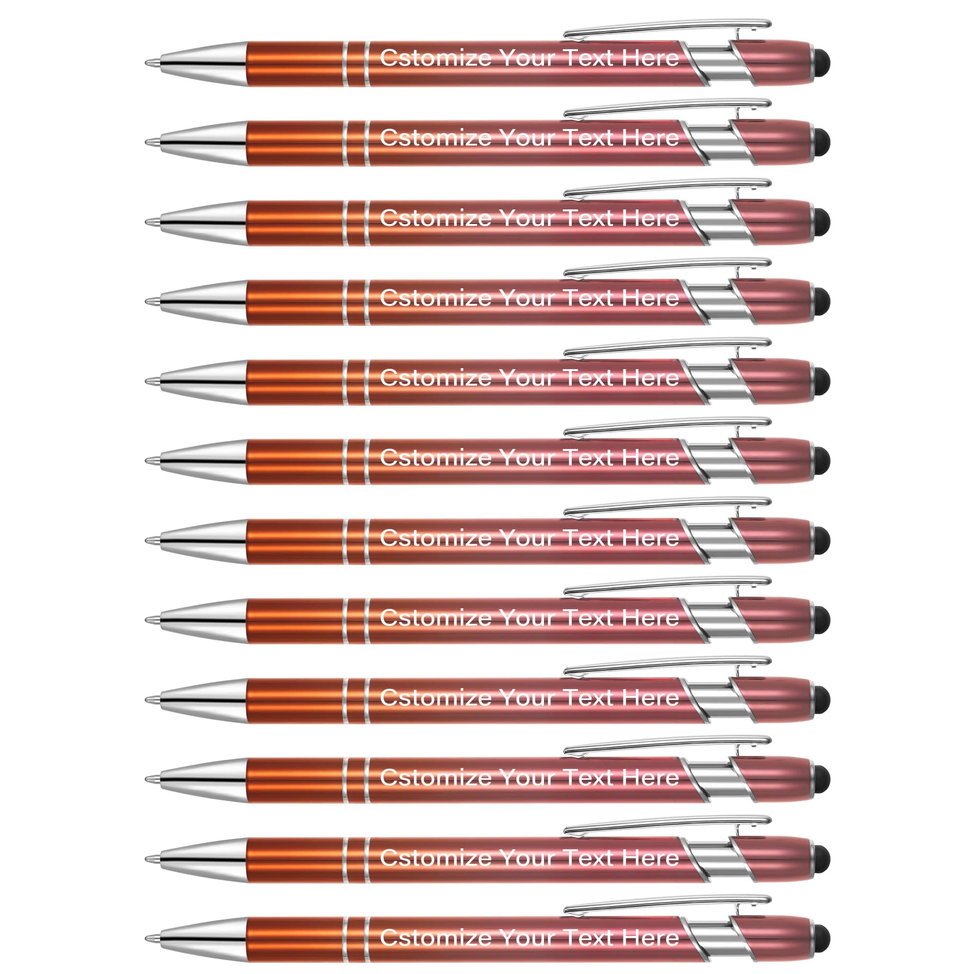 Kingluu Pack personalizado hasta 400 lapiceras con stylus - Pink-Orange YZBDZ0003