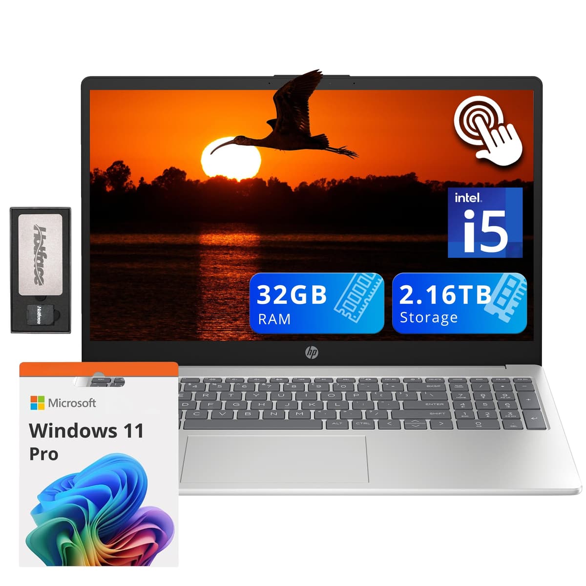 HP Pavilion 15.6" Touchscreen - Intel i5-1235U, 32GB RAM, 2.16TB (2TB SSD + 160GB Dock), Win 11 Pro