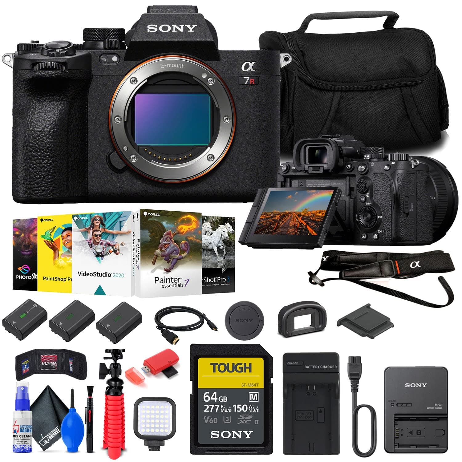 Sony a7R V Mirrorless Camera (ILCE7RM5/B) + 64GB + 2 baterĂas + cargador + accesorios (Renewed) ILCE7RM5/B_EDIRE_2