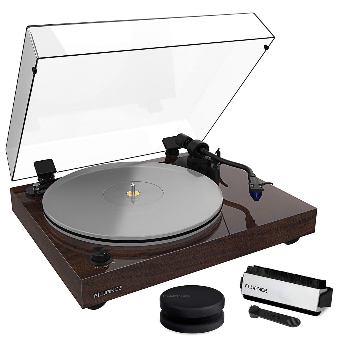 Fluance RT85 Tocadiscos de Alta Fidelidad con Cartucho Ortofon 2M Blue y Plato Acrílico RT85WVB52RW03