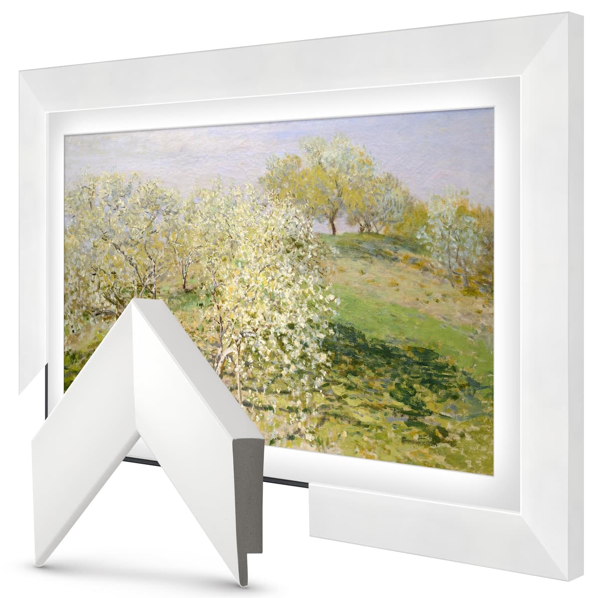 Marco para TV Premiere Deco Brillo Blanco 85" - Compatible SOLO con Samsung The Frame y TVs Pro (Compatible con 2021-2025, LS03A, LS03B, LS03C, LS03D, LS03FA, LS03FW) FRM-SF-D4130-43