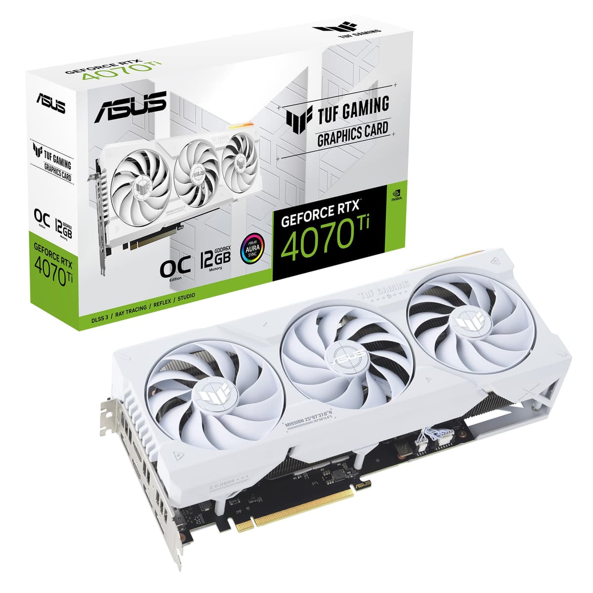 ASUS TUF Gaming GeForce RTX 4070 Ti OC White Edition - 12GB GDDR6X, PCIe 4.0 TUF-RTX4070TI-O12G-WHITE-GAMING