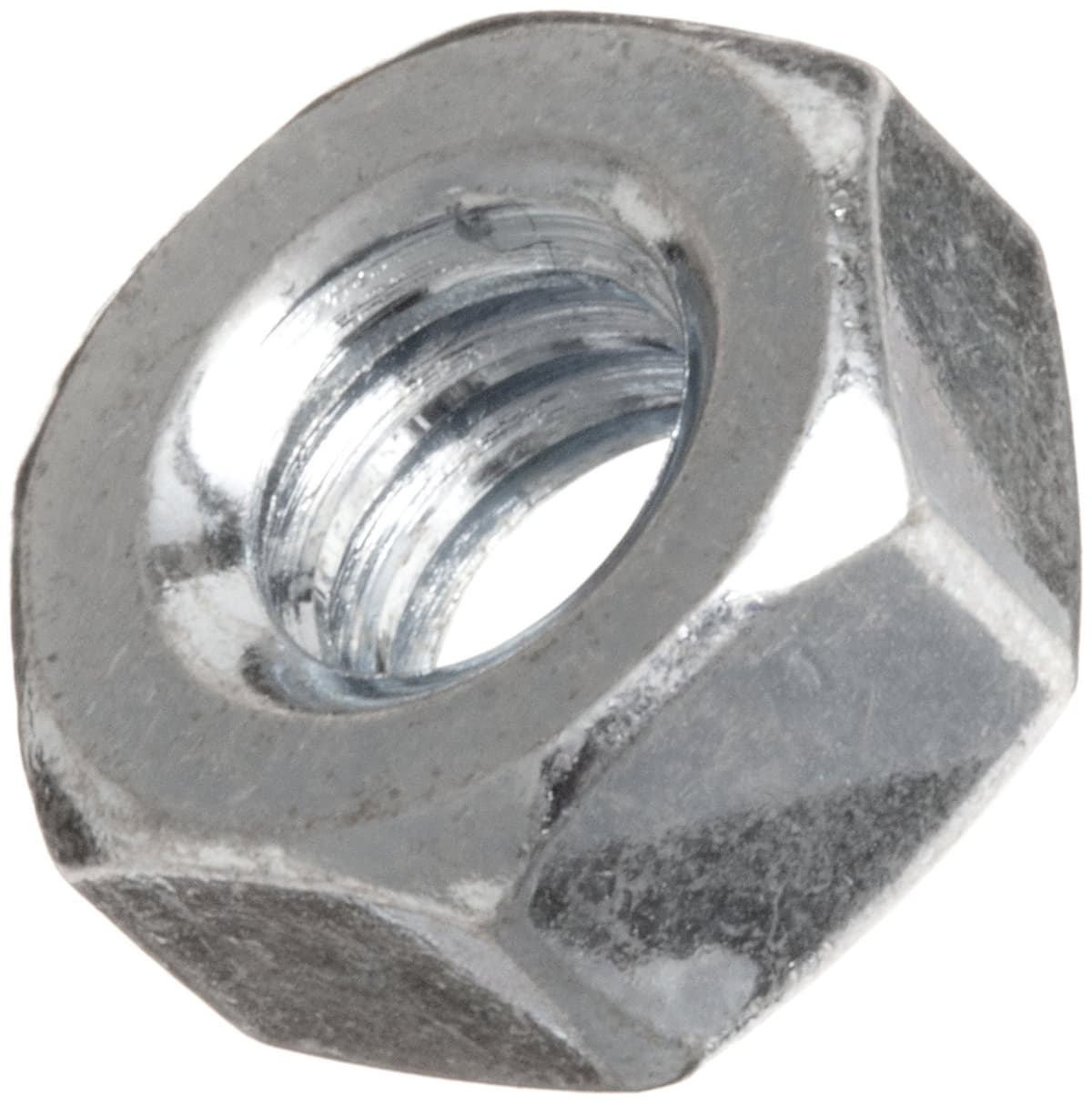 Small Parts Tuerca hexagonal para tornillo de máquina acero, recubrimiento zinc, ASME B18.6.3, #8-36, 1/8" ancho entre caras, 11/32" espesor (Paquete x100)