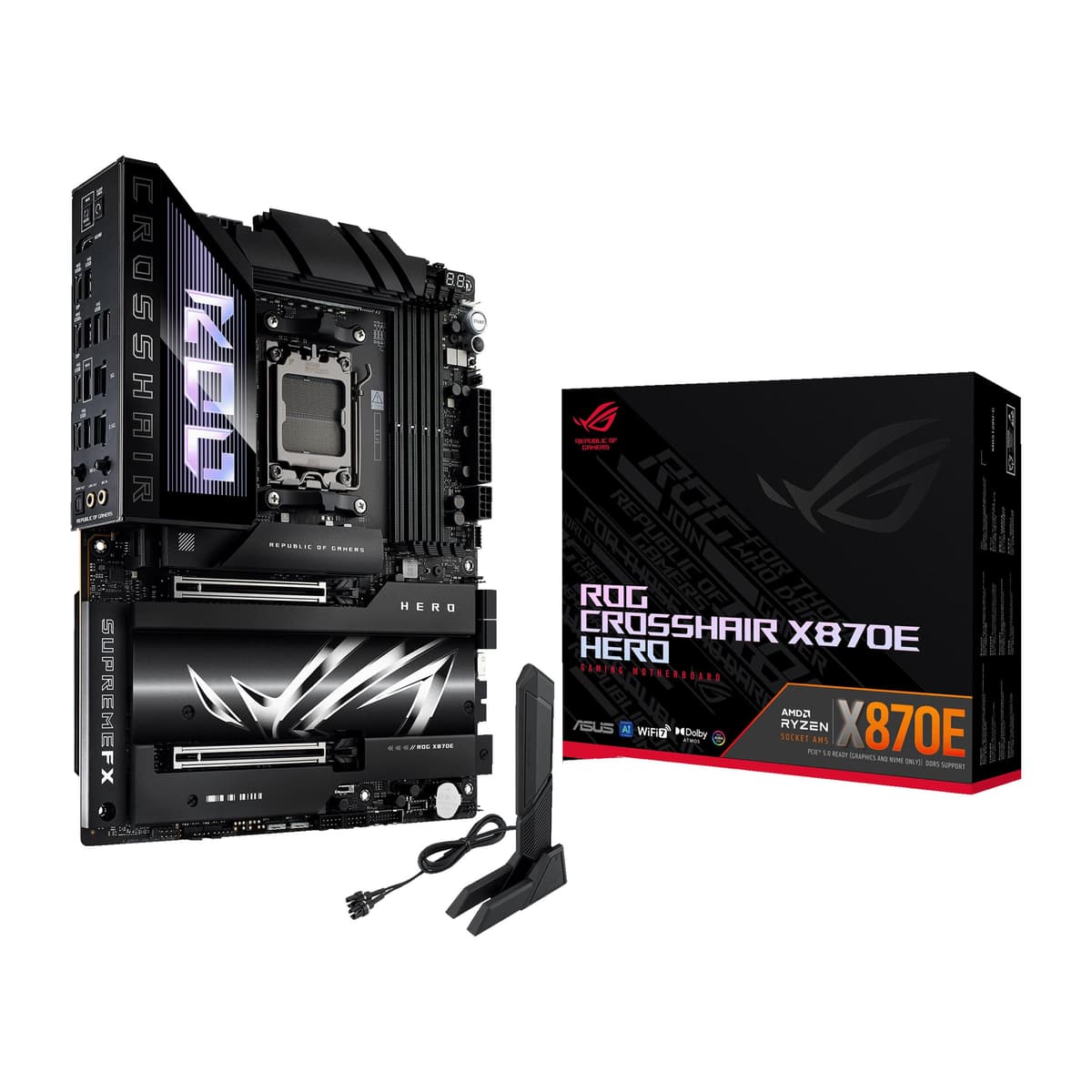 ASUS ROG Crosshair X870E Hero ATX para AMD AM5, DDR5, PCIe 5.0, Wi-Fi 7 90MB1IE0-M0EAY0