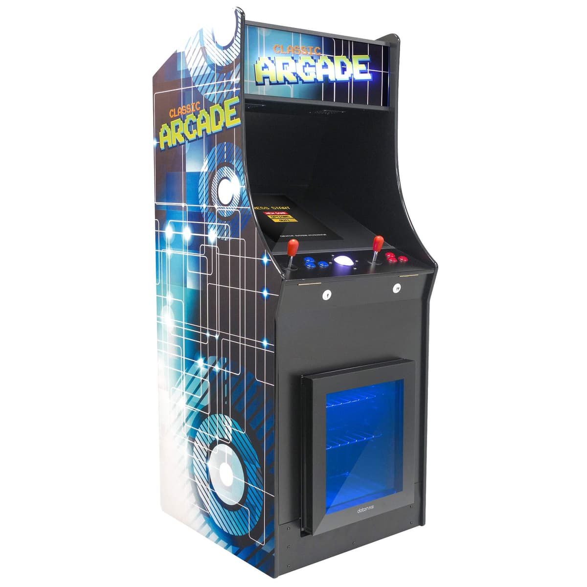 Creative Arcades Máquina Arcade Full Size Comercial 2 Jugadores, 412 Juegos, 22" con Frigo 154160