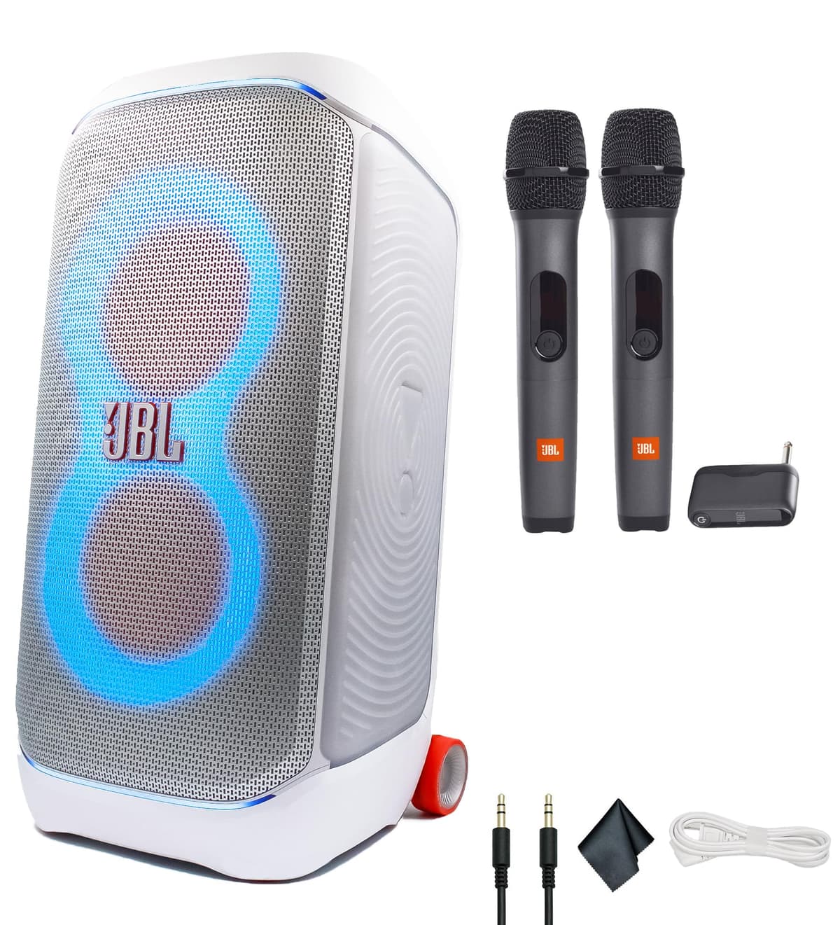JBL PartyBox Stage 320 (White) - Bocina portátil inalámbrica 240W con luces y sistema de dos micrófonos JBLPARTYBOX320WH_EDI_3