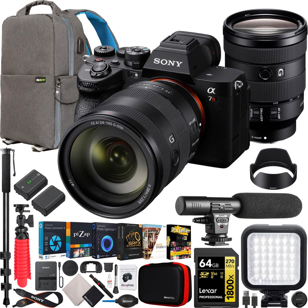 Sony a7R V ILCE-7RM5 + FE 24-105mm F4 G OSS + Kit de accesorios E40SNILCE7RM5X1